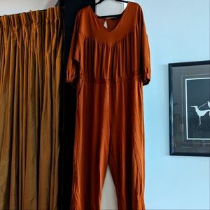 18/20 ELOQUII jumpsuit one piece rich brown plus size